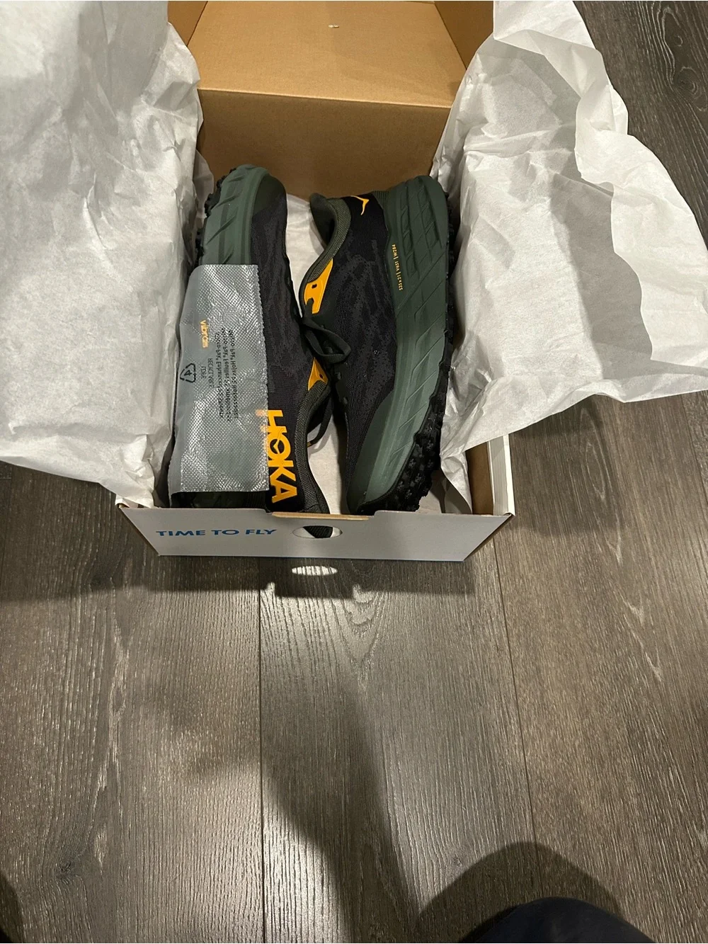 Hoka Speedgoat 5 Men’s Black and Yellow Trail Running Shoes